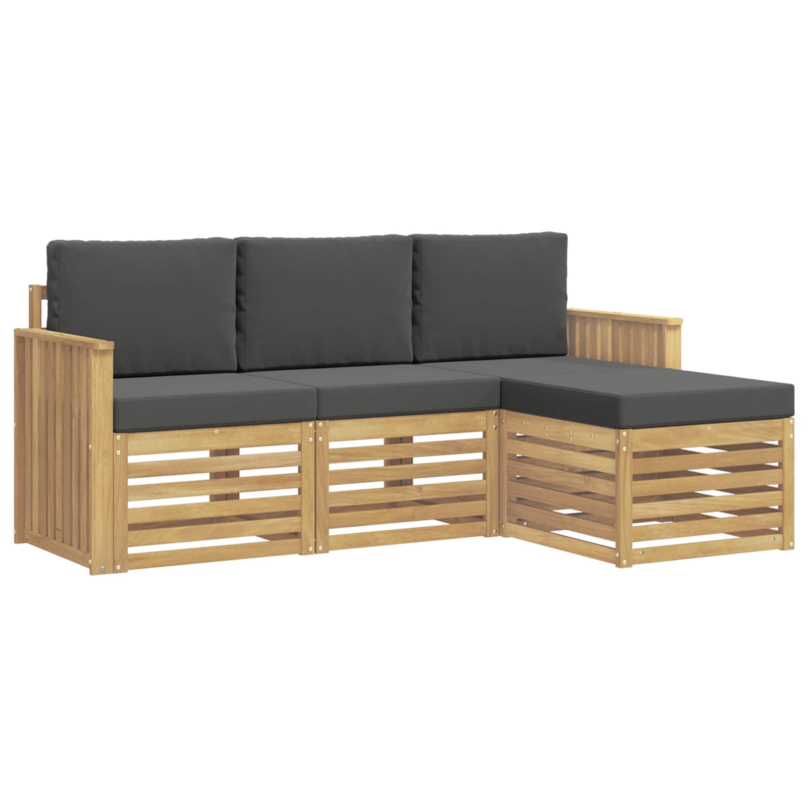 Outdoor-Sofagarnitur 4 pcs Weiß und Anthrazit
