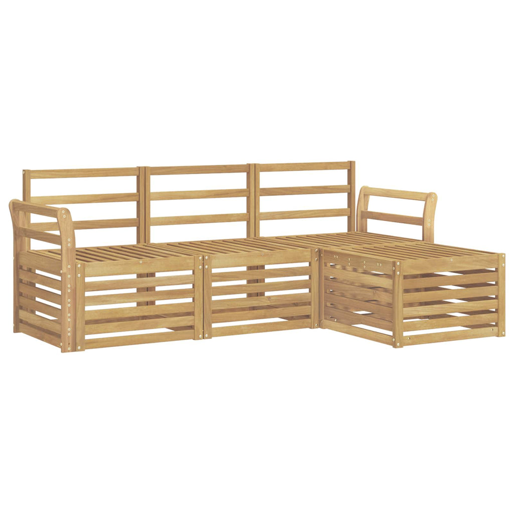 Outdoor-Sofagarnitur 4 pcs Weiß 193,5 x 122,5 x 73 cm