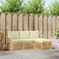Outdoor-Sofagarnitur 4 pcs Weiß und Creme 193,5 x 122,5 x 73 cm