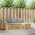 Outdoor-Sofagarnitur 4 pcs Weiß und Hellgrau