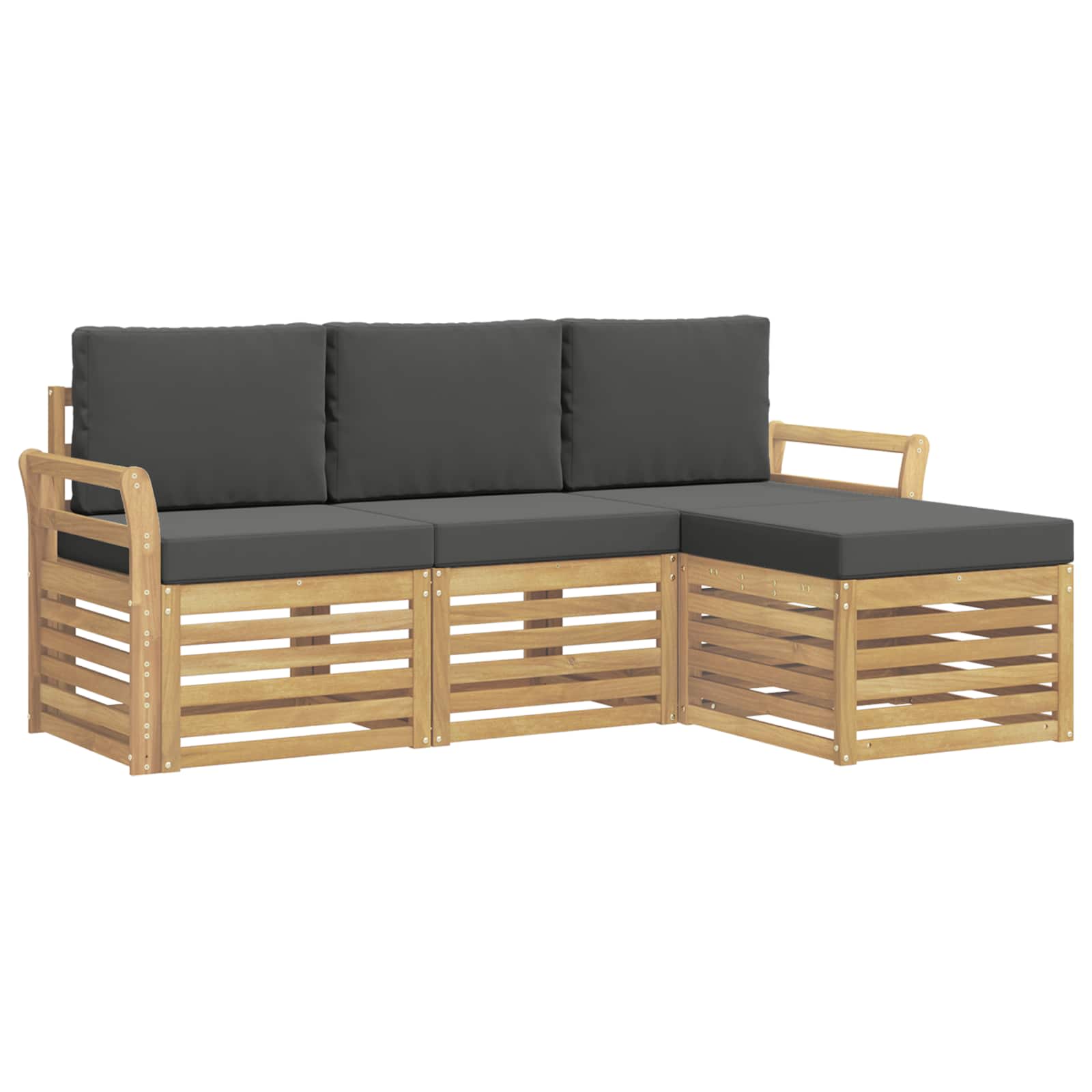 Outdoor-Sofagarnitur 4 pcs Weiß und Anthrazit