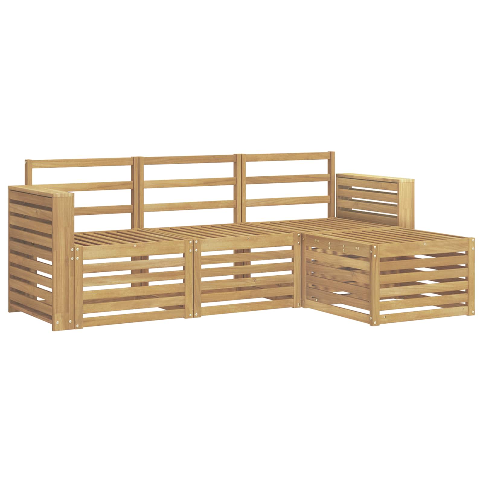 Outdoor-Sofagarnitur 4 pcs Weiß 197,5 x 122,5 x 73 cm