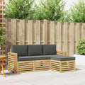 Outdoor-Sofagarnitur 4 pcs Weiß und Anthrazit