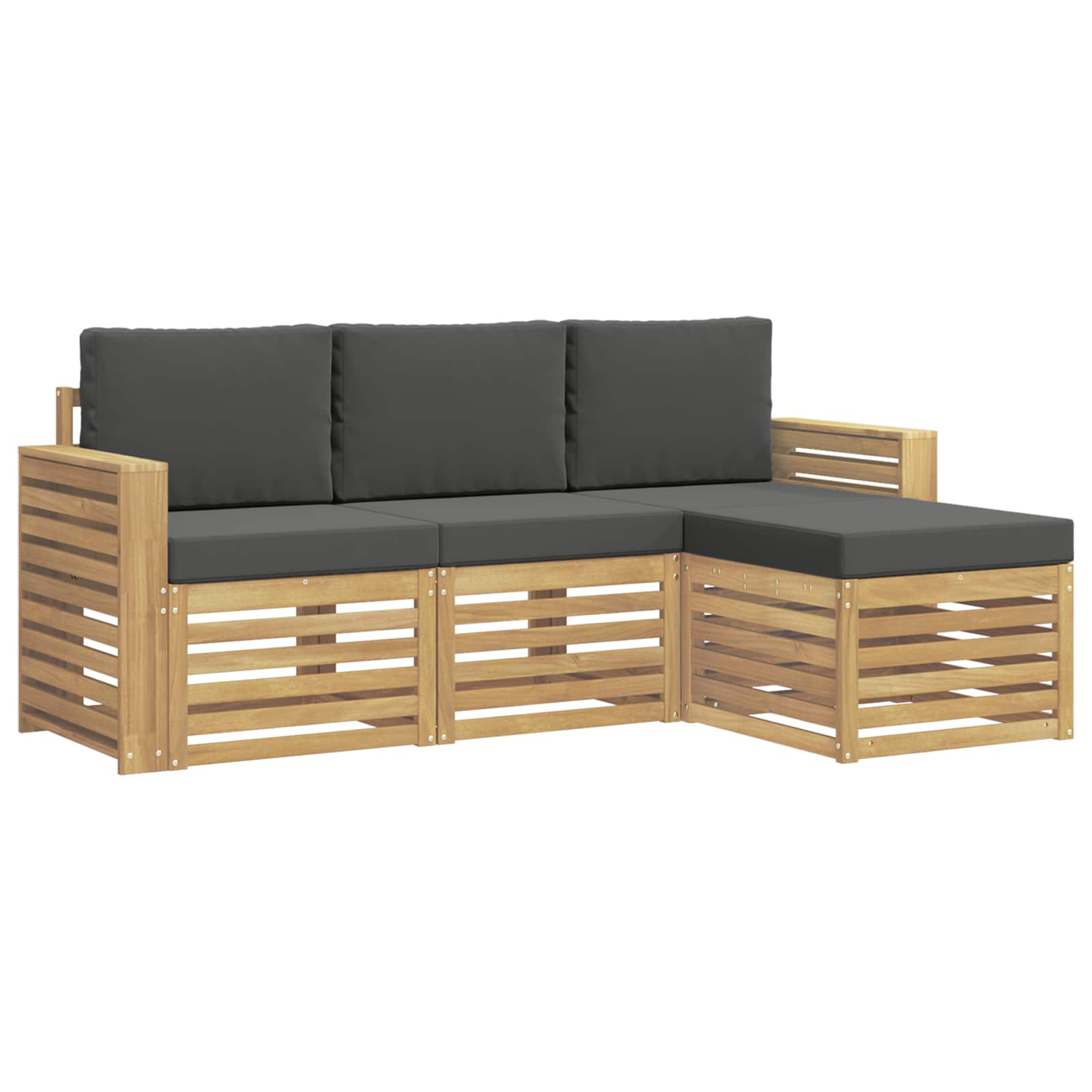 Outdoor-Sofagarnitur 4 pcs Weiß und Anthrazit