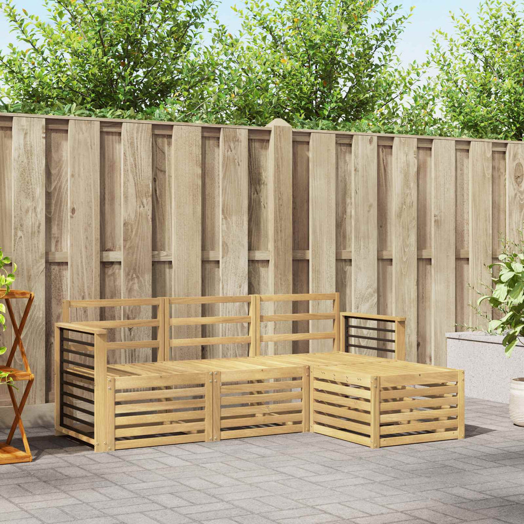 Outdoor-Sofagarnitur 4 pcs Weiß Massivholz Akazie