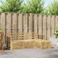 Outdoor-Sofagarnitur 4 pcs Weiß Massivholz Akazie