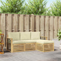 Outdoor-Sofagarnitur 4 pcs Weiß und Creme 189,5 x 122,5 x 73 cm