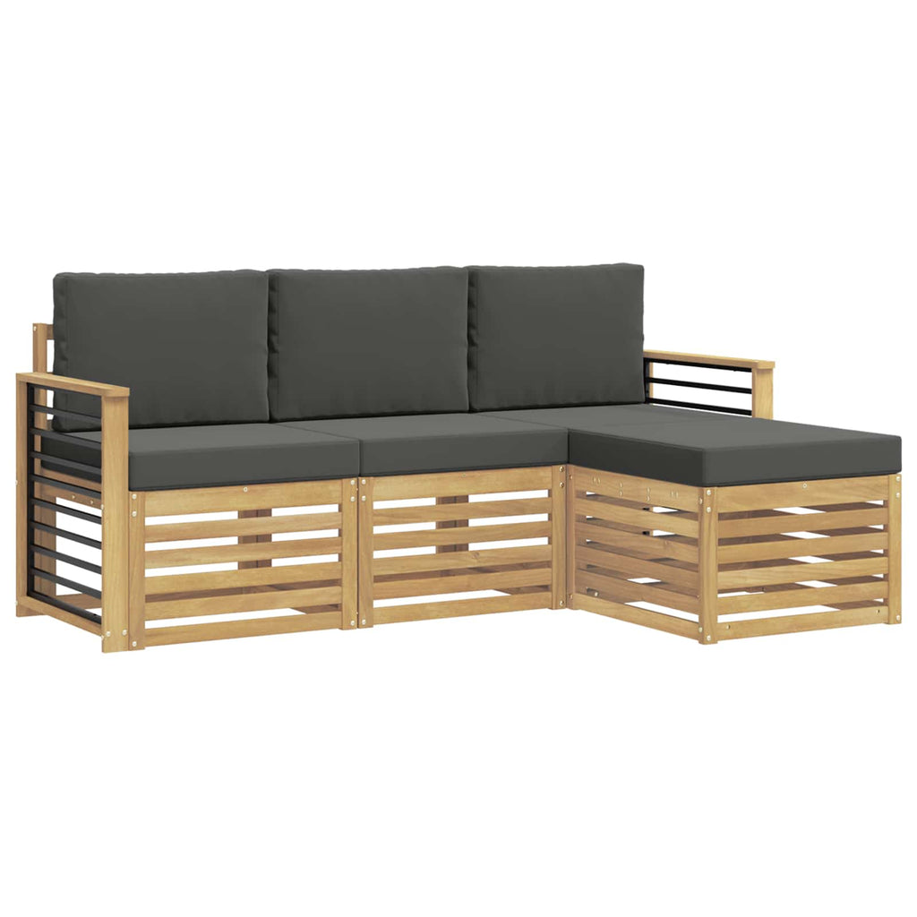 Outdoor-Sofagarnitur 4 pcs Weiß und Anthrazit