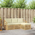 Outdoor-Sofagarnitur 4 pcs Weiß und Creme 185,5 x 122,5 x 73 cm