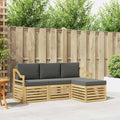 Outdoor-Sofagarnitur 4 pcs Weiß und Anthrazit