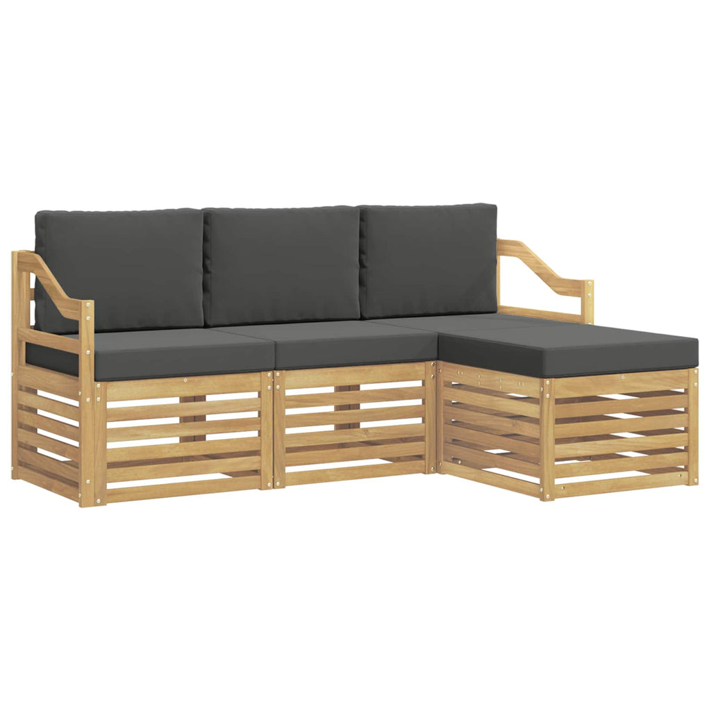 Outdoor-Sofagarnitur 4 pcs Weiß und Anthrazit