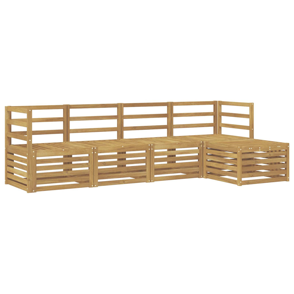 Outdoor-Sofagarnitur 5 pcs Weiß Massivholz Akazie