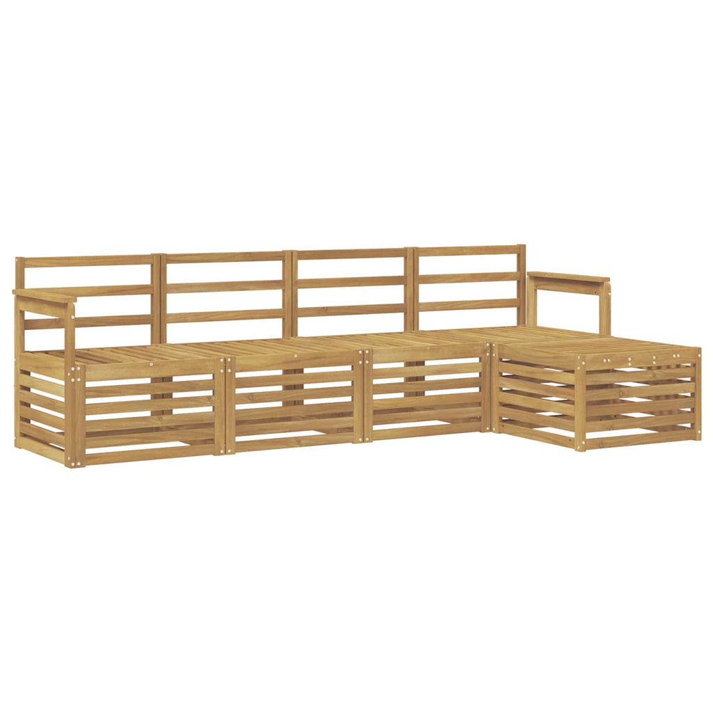 Outdoor-Sofagarnitur 5 pcs Weiß 249 x 122,5 x 73 cm