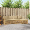 Outdoor-Sofagarnitur 5 pcs Weiß und Beige 249 x 122,5 x 73 cm