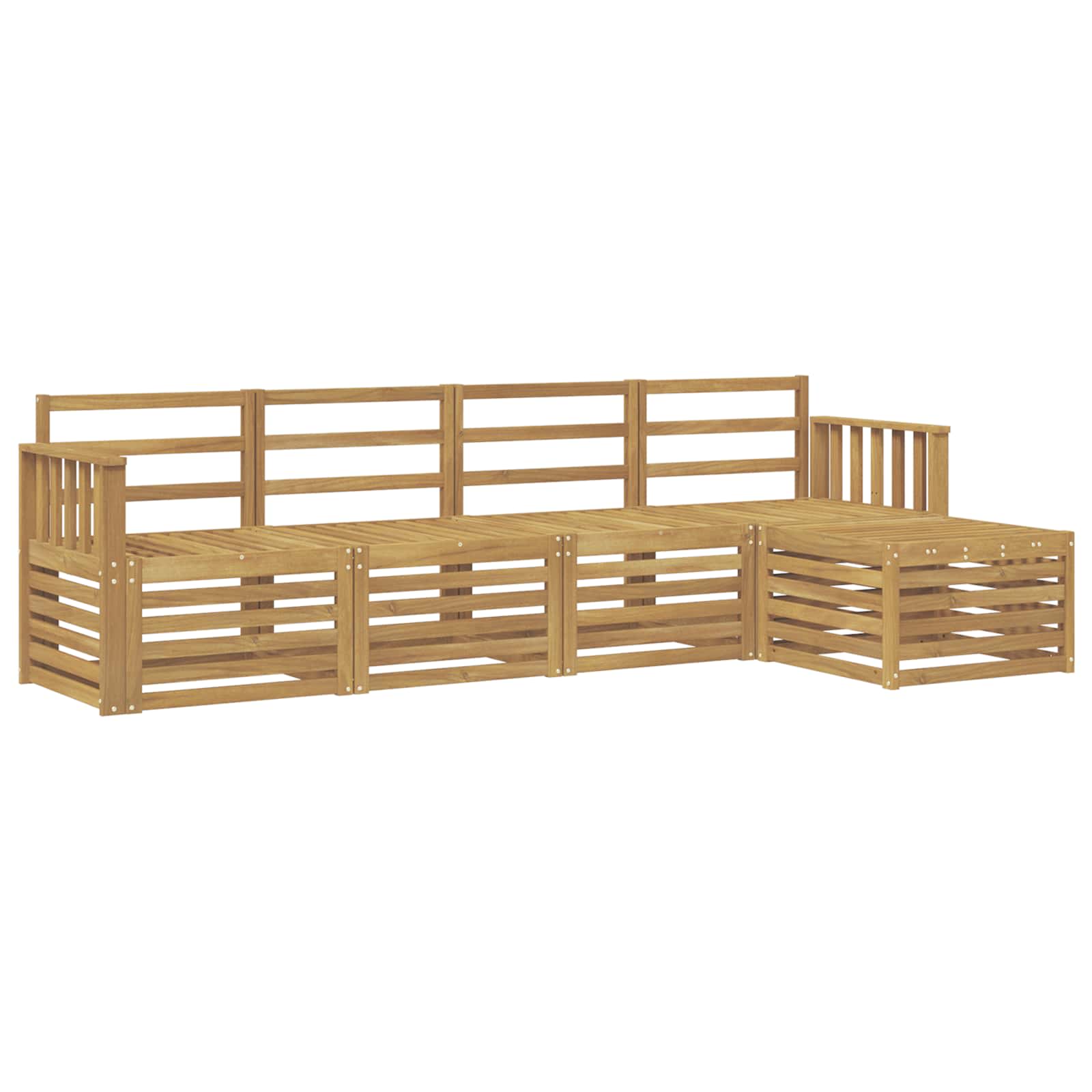 Outdoor-Sofagarnitur 5 pcs Weiß 249 x 122,5 x 73 cm