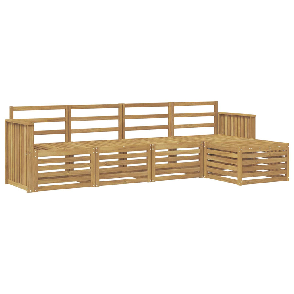Outdoor-Sofagarnitur 5 pcs Weiß 249 x 122,5 x 73 cm