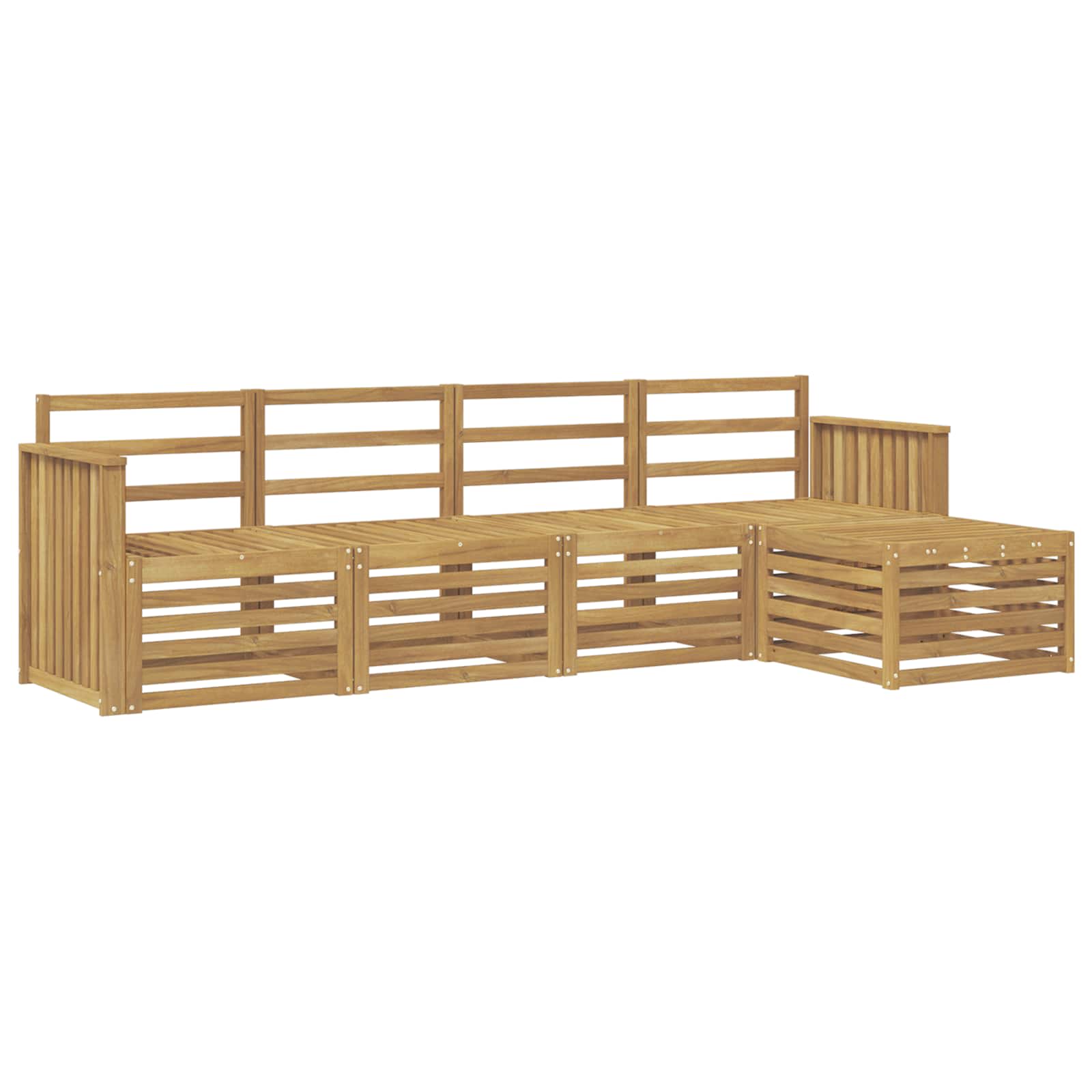Outdoor-Sofagarnitur 5 pcs Weiß 249 x 122,5 x 73 cm