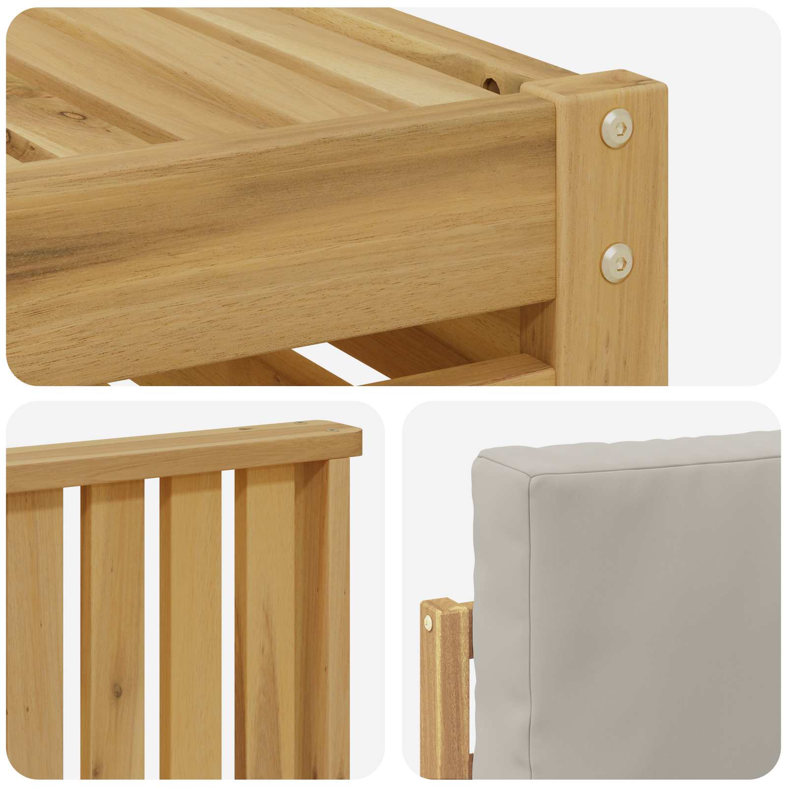 Outdoor-Sofagarnitur 5 pcs Weiß und Hellgrau