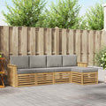 Outdoor-Sofagarnitur 5 pcs Weiß und Hellgrau