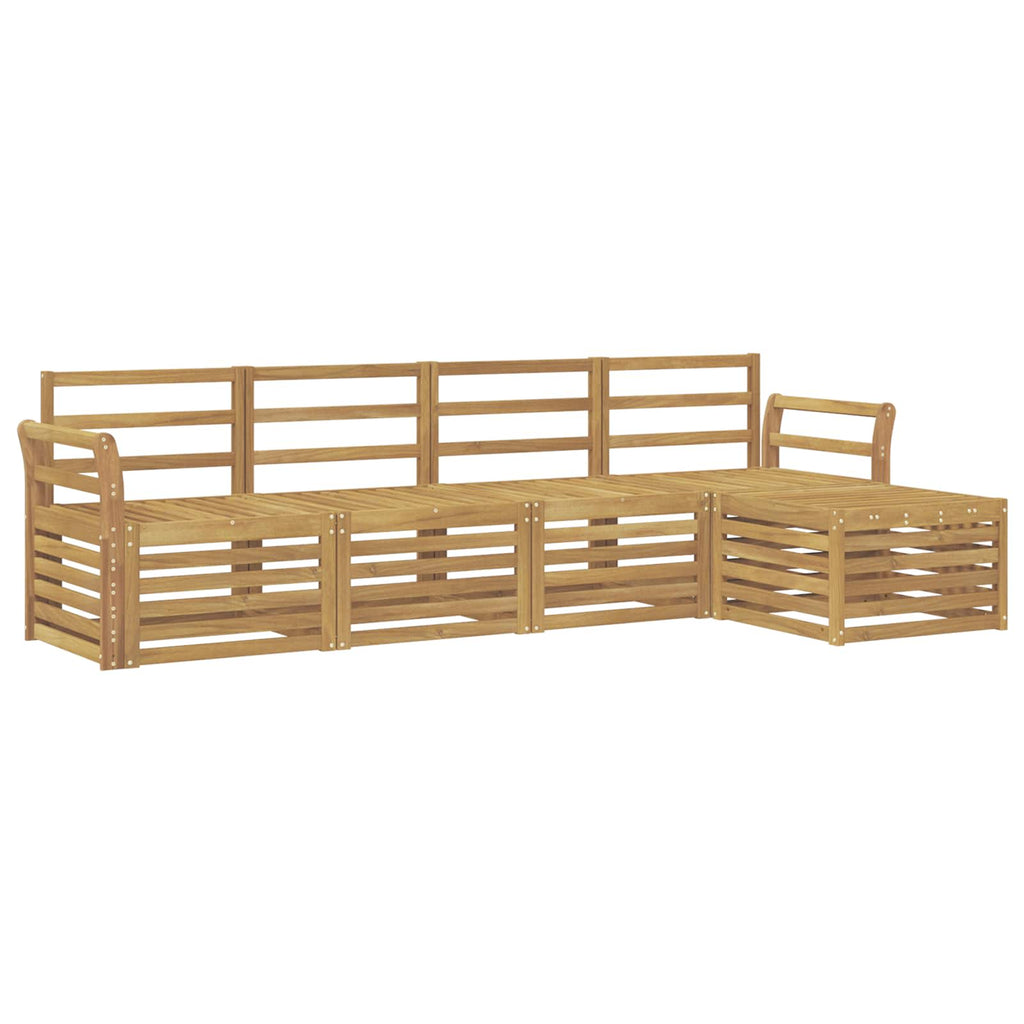 Outdoor-Sofagarnitur 5 pcs Weiß 253 x 122,5 x 73 cm