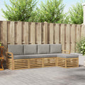Outdoor-Sofagarnitur 5 pcs Weiß und Hellgrau