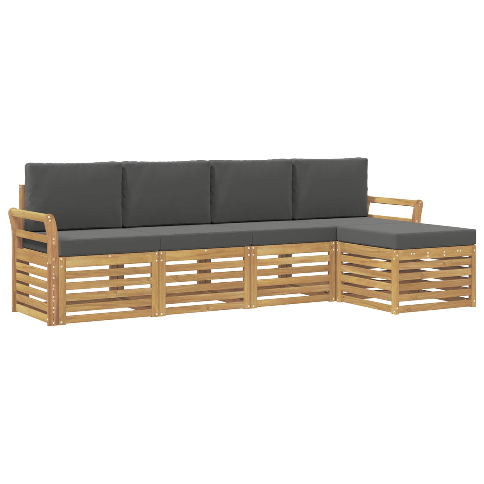 Outdoor-Sofagarnitur 5 pcs Weiß und Anthrazit