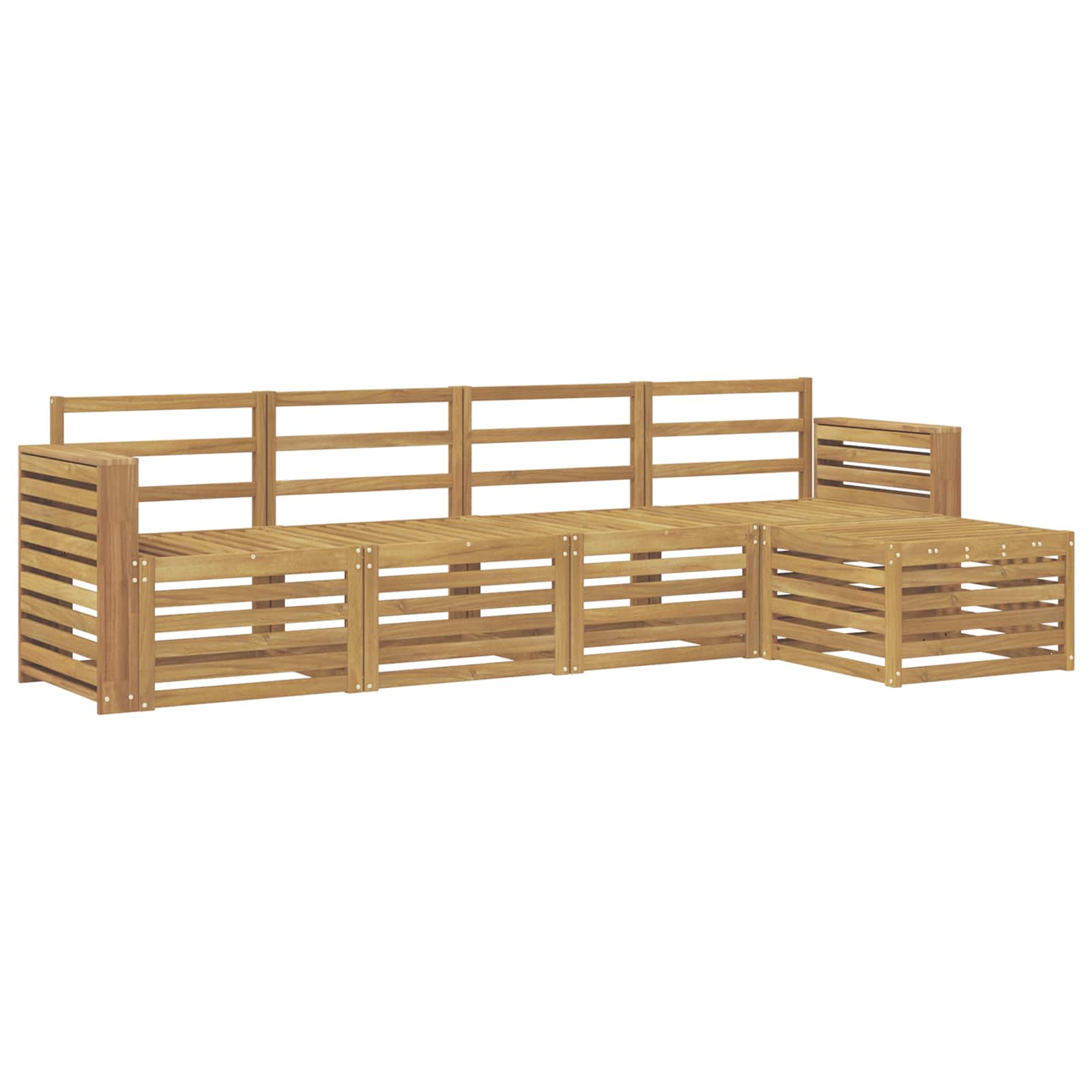 Outdoor-Sofagarnitur 5 pcs Weiß 257 x 122,5 x 73 cm