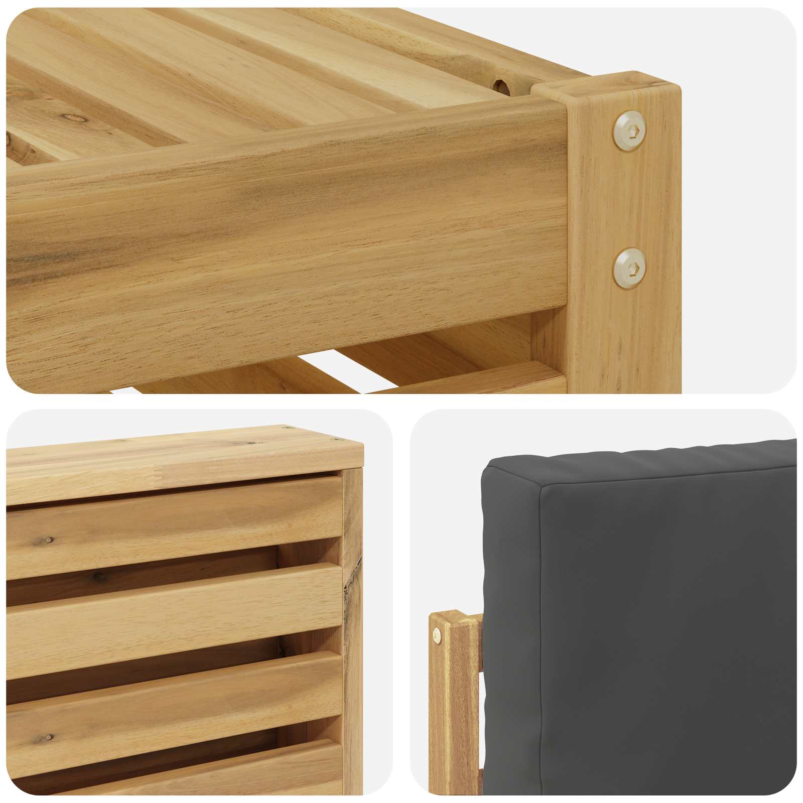 Outdoor-Sofagarnitur 5 pcs Weiß und Anthrazit