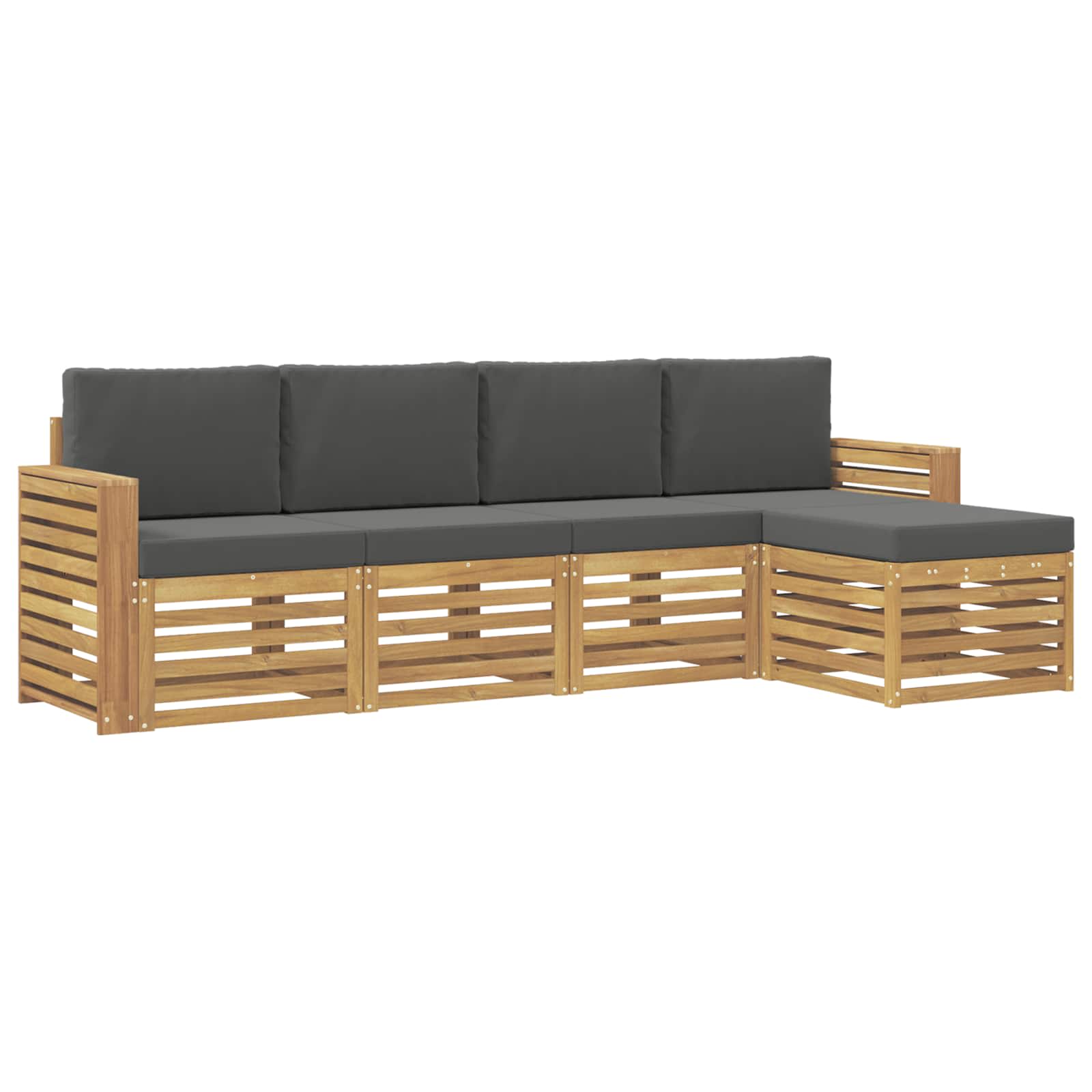 Outdoor-Sofagarnitur 5 pcs Weiß und Anthrazit