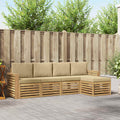 Outdoor-Sofagarnitur 5 pcs Weiß und Beige 257 x 122,5 x 73 cm