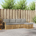 Outdoor-Sofagarnitur 5 pcs Weiß und Hellgrau