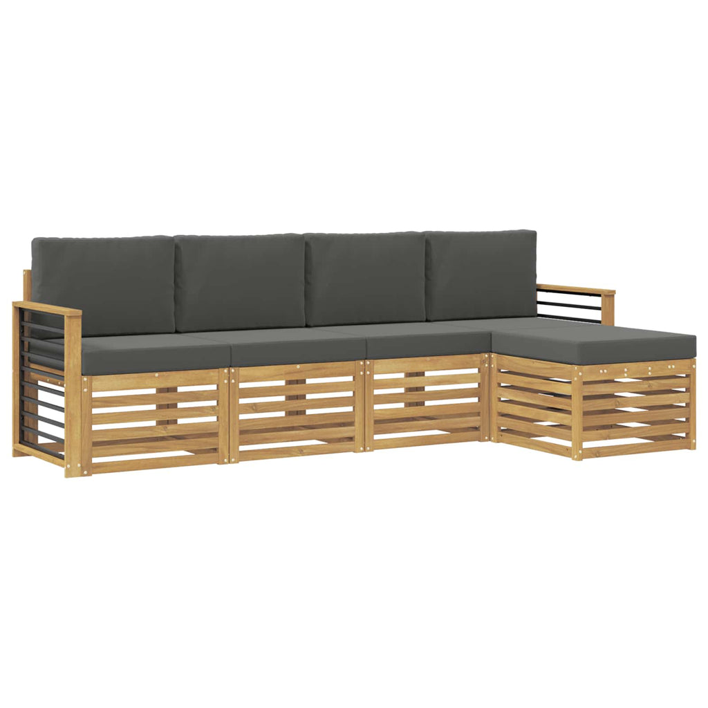 Outdoor-Sofagarnitur 5 pcs Weiß und Anthrazit