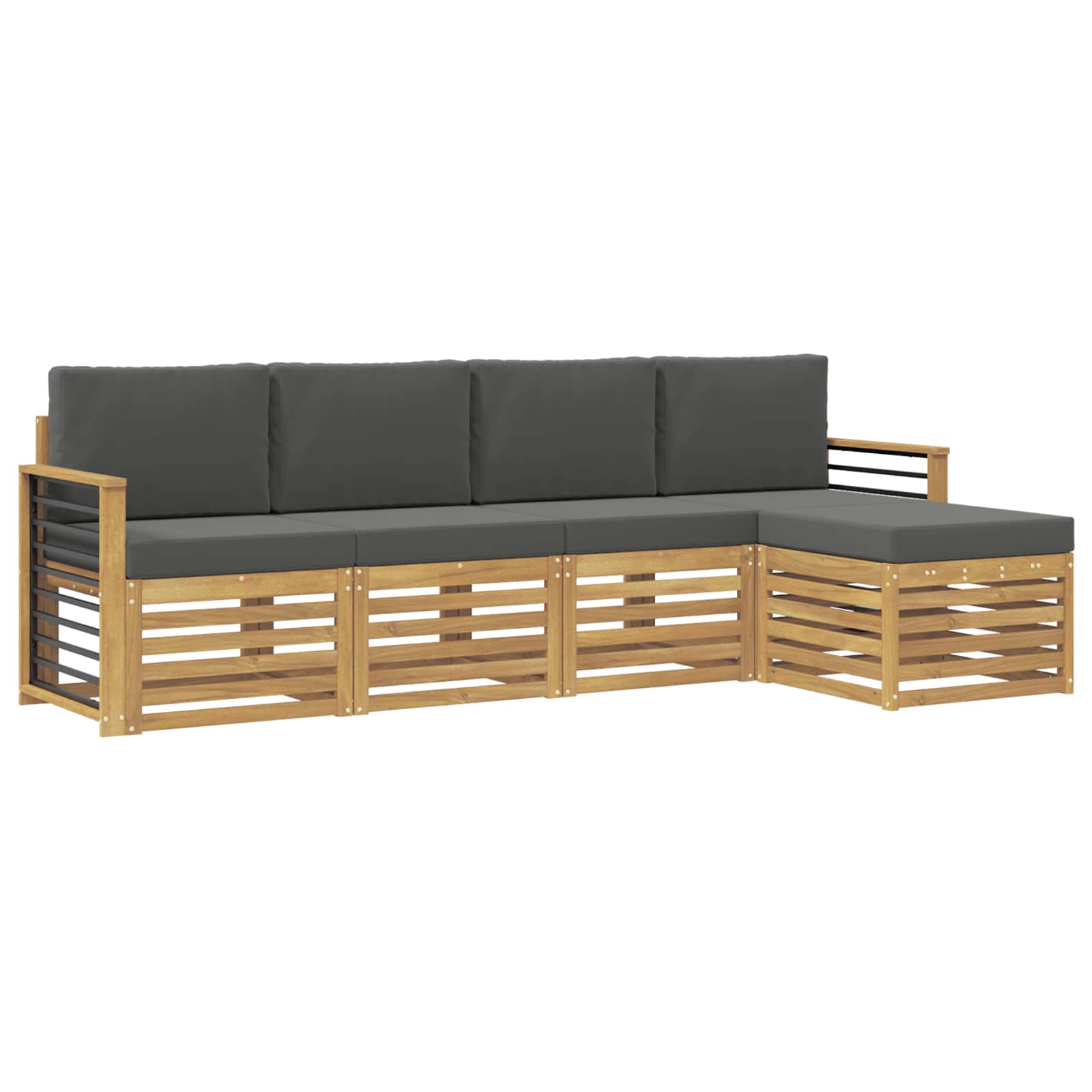 Outdoor-Sofagarnitur 5 pcs Weiß und Anthrazit