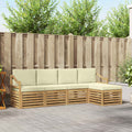 Outdoor-Sofagarnitur 5 pcs Weiß und Creme 245 x 122,5 x 73 cm