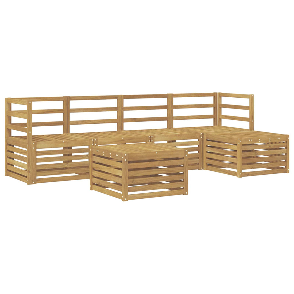 Outdoor-Sofagarnitur 6 pcs Weiß Massivholz Akazie