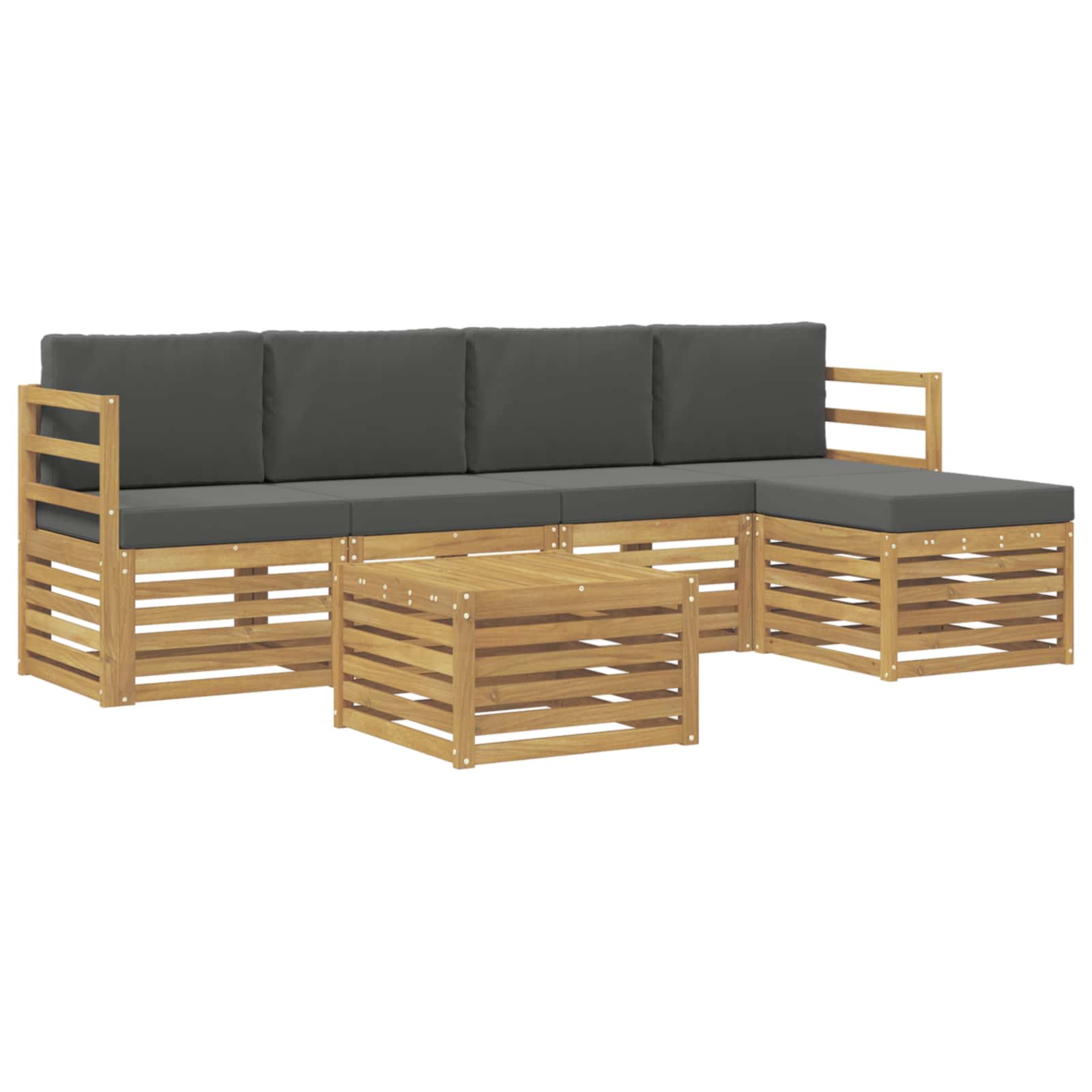 Outdoor-Sofagarnitur 6 pcs Weiß und Anthrazit 59 x 59 x 37 cm