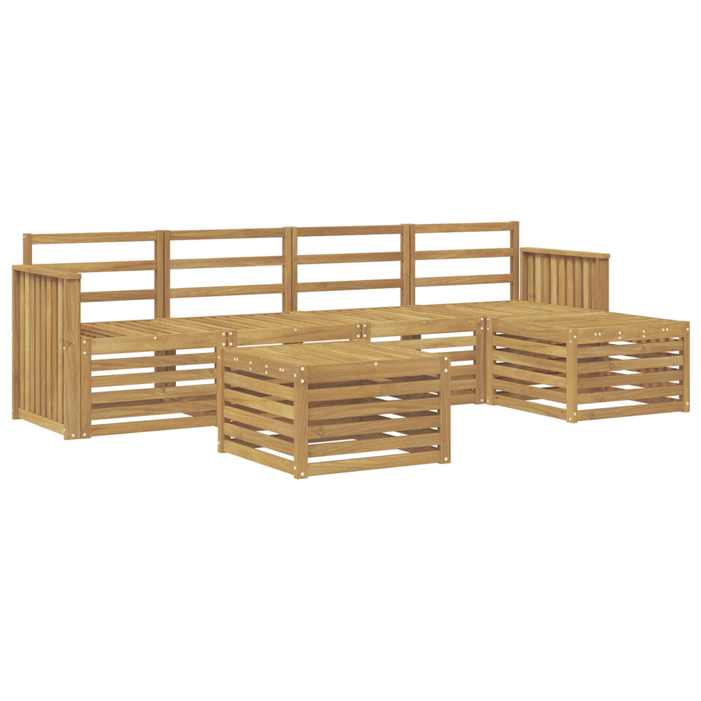 Outdoor-Sofagarnitur 6 pcs Weiß 59 x 59 x 37 cm