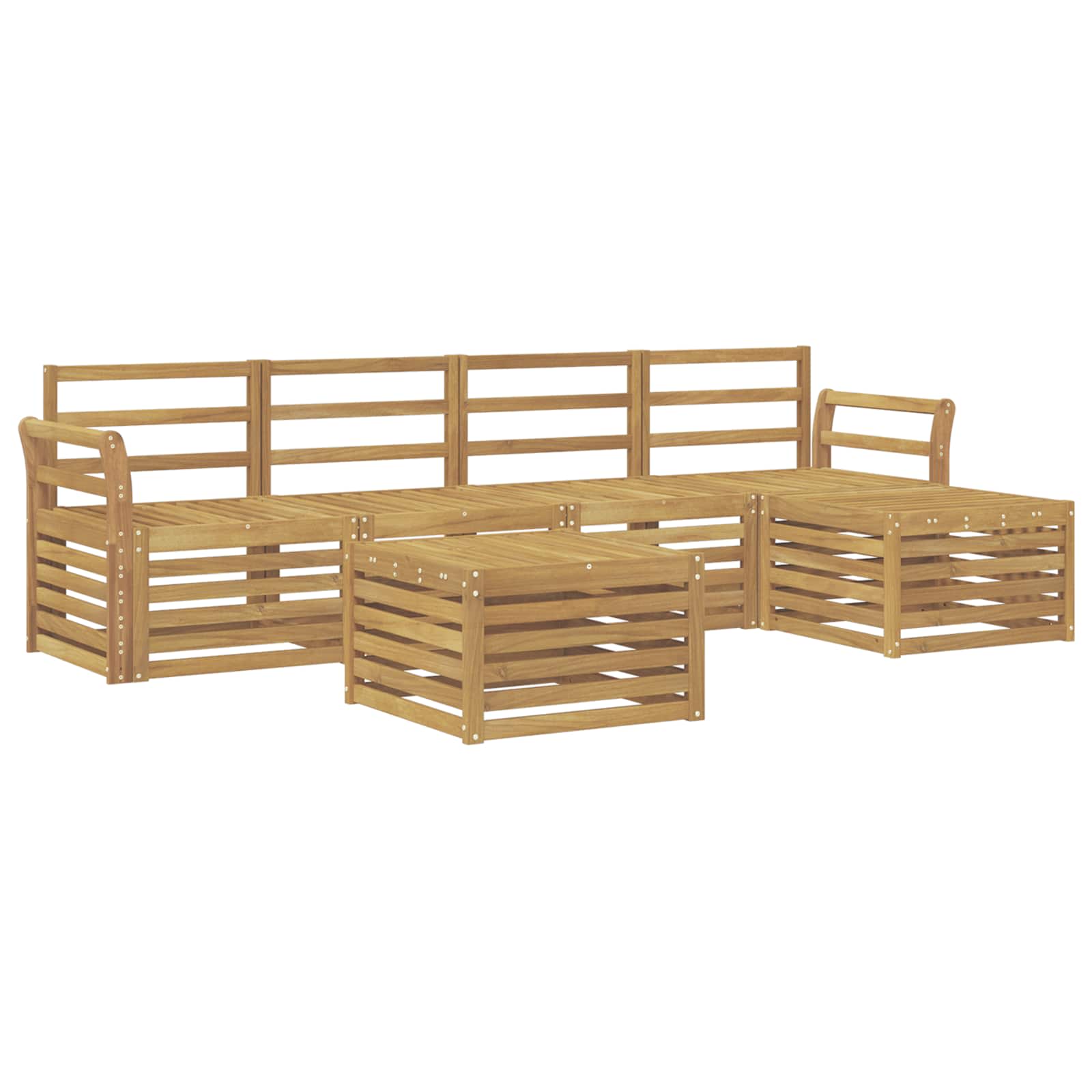 Outdoor-Sofagarnitur 6 pcs Weiß 59 x 59 x 37 cm