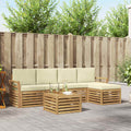 Outdoor-Sofagarnitur 6 pcs Weiß und Creme 59 x 59 x 37 cm