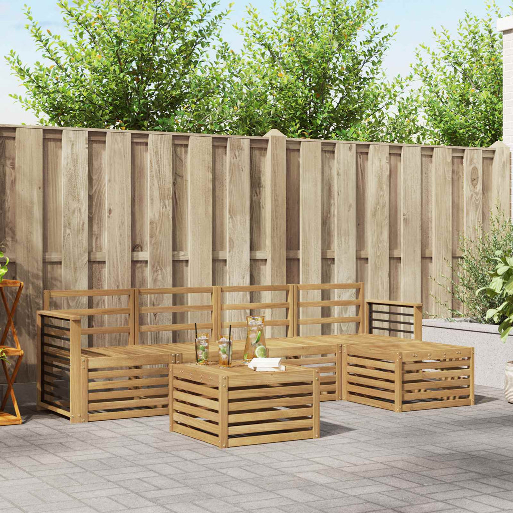Outdoor-Sofagarnitur 6 pcs Weiß Massivholz Akazie