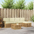 Outdoor-Sofagarnitur 6 pcs Weiß und Creme 59 x 59 x 37 cm
