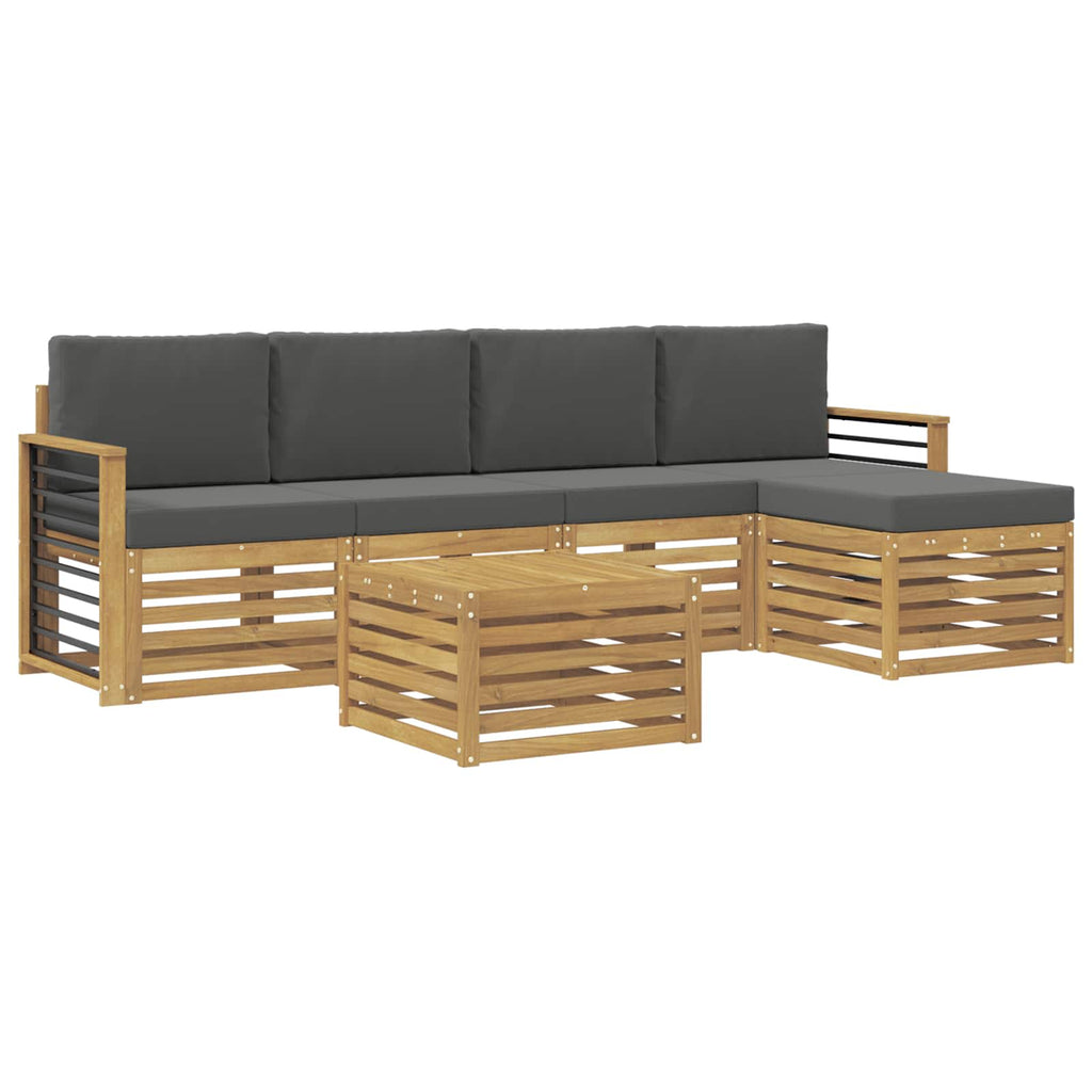 Outdoor-Sofagarnitur 6 pcs Weiß und Anthrazit 59 x 59 x 37 cm