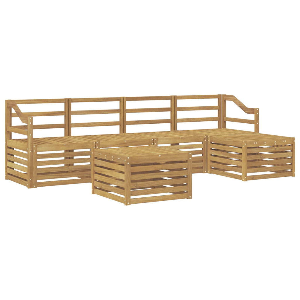 Outdoor-Sofagarnitur 6 pcs Weiß Massivholz Akazie