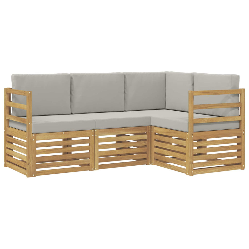 Sofagarnituren 4 pcs Weiß und Hellgrau 185,5 x 126,5 x 73 cm