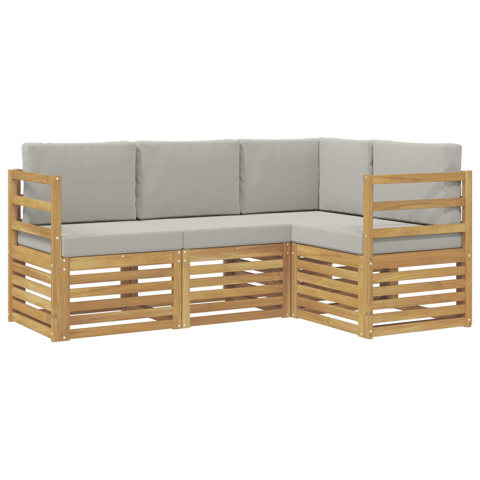 Sofagarnituren 4 pcs Weiß und Hellgrau 185,5 x 126,5 x 73 cm