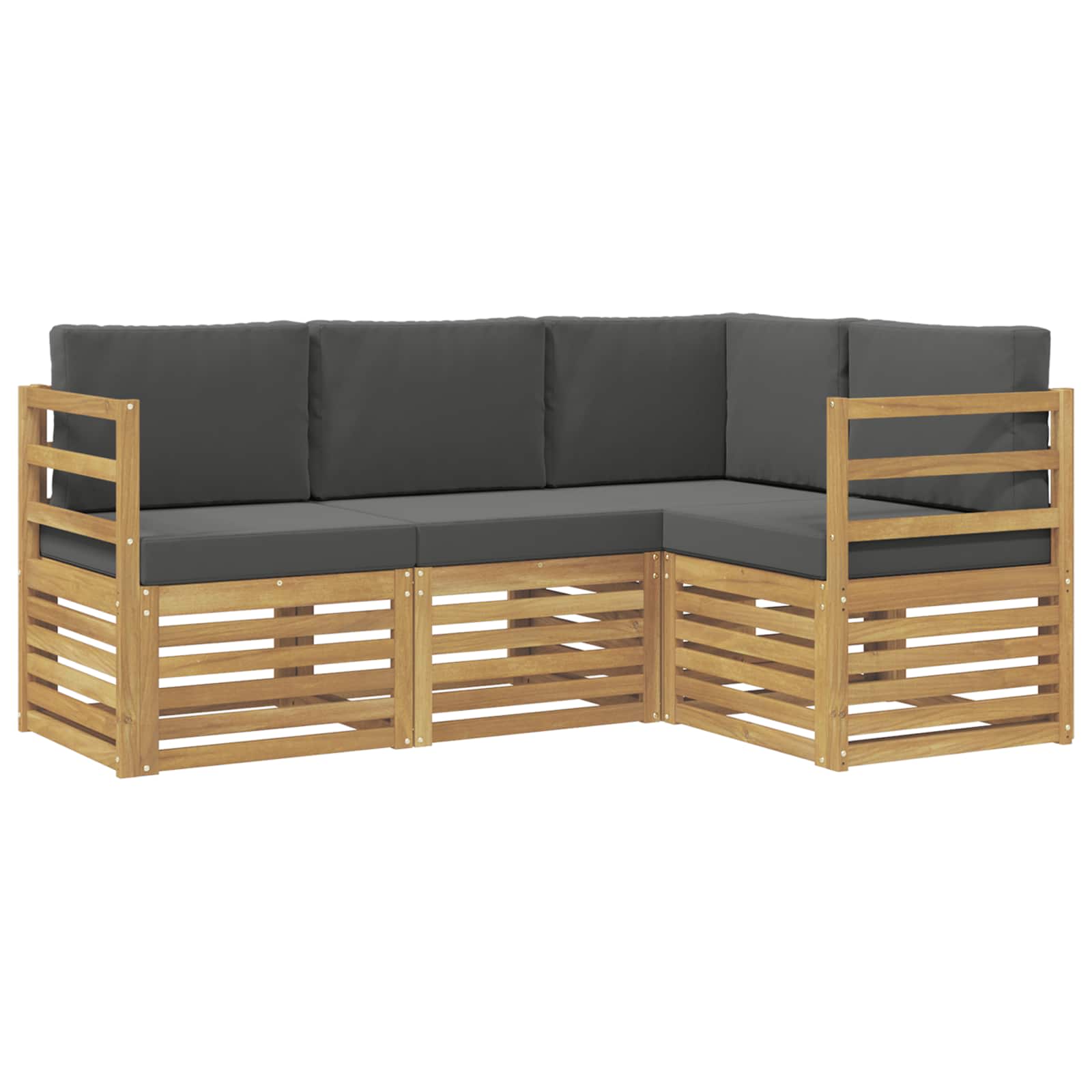 Sofagarnituren 4 pcs Weiß und Anthrazit 185,5 x 126,5 x 73 cm