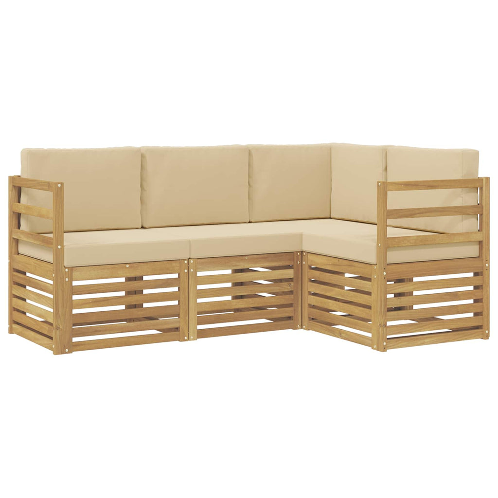 Sofagarnituren 4 pcs Weiß und Beige 185,5 x 126,5 x 73 cm