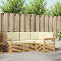 Outdoor-Sofagarnitur 4 pcs Weiß und Creme 187,5 x 128,5 x 73 cm
