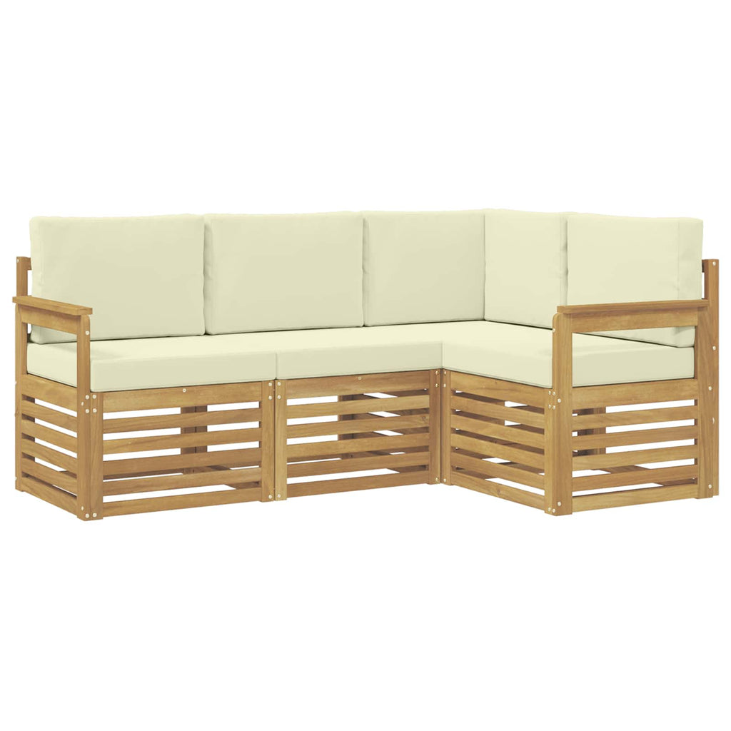 Outdoor-Sofagarnitur 4 pcs Weiß und Creme 187,5 x 128,5 x 73 cm