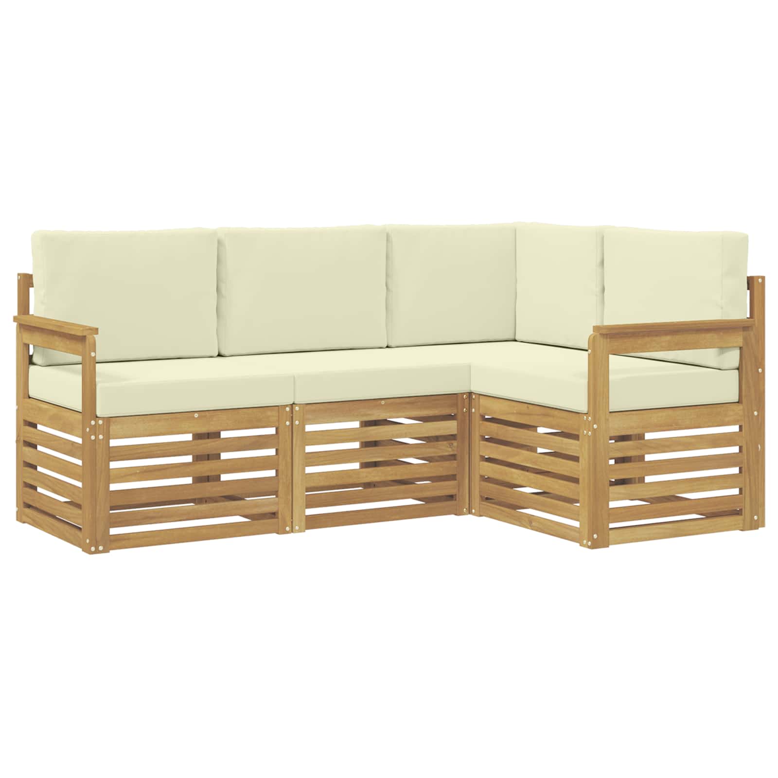 Outdoor-Sofagarnitur 4 pcs Weiß und Creme 187,5 x 128,5 x 73 cm